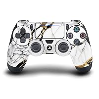 Head Case Designs White, Gold, and Black Marble Vinyl Sticker Gaming Skin Decal Cover Compatible with Sony Playstation 4 PS4 DualShock 4 Controller
