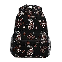 ALAZA Ethnic Ornament Paisley Bandana Print Large Backpack Personalized Laptop iPad Tablet Travel School Bag with Multiple Pockets