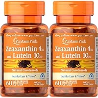 Zeaxanthin 4mg with Lutein 10mg, Supports Healthy Eyes and Vision*, 60 ct (Pack of 2)