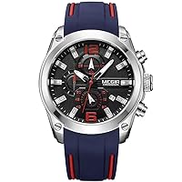 MEGIR Military Sport Quartz Watches for Men Fashion Waterproof Luminous Chronograph Watch with Auto Date