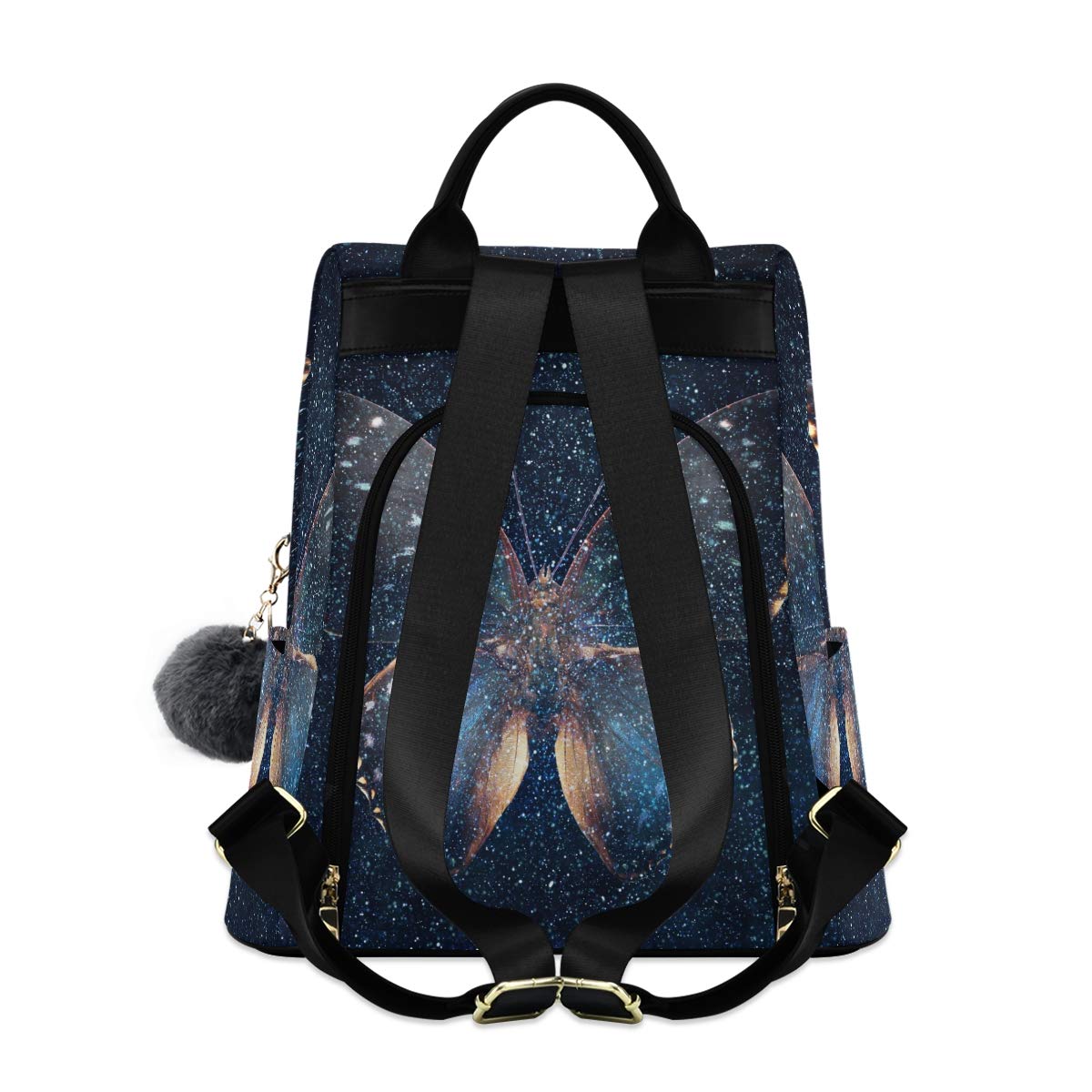 ALAZA Butterfly Stars Starry Night Sky Backpack Purse for Women Anti Theft Fashion Back Pack Shoulder Bag