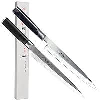 CHUYIREN Sushi Knife Sashimi Knife- 9.5 inch(240mm) 2PK, Wooden Handle And Stainless Steel Handle