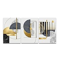 MXIAOXIAO 3PCS Abstract Golden Geometric Art Pattern Canvas Paintings Gold Foil Posters Modern Canvas Wall Art for Living Room Decor 50x70cmx3 No Frame