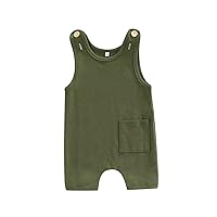 Newborn Infant Baby Boy Sleeveless Romper Striped Button Bodysuit Cotton Linen Jumpsuit One-Piece Outfit Clothes