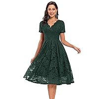 Firzero Formal Dresses for Women Vintage 50s Evening Party Dresses Sleeveless Floral Embroidery Mesh Lace Cocktail Dress
