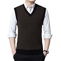 Men Wool Knit Vest Sweater Jumpers Sleeveless V Neck For Autumn Winter Retro Vintage Casual Male Clothing