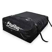 17 Cu Ft RoofBag Rooftop Cargo Carrier, Waterproof Roof Cargo Carrier for Car with/Without Rack Cross Bar Including Strong Nylon Straps + Storage Bag