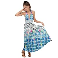 CowCow Womens Tie Dye Deep V-Neck Party Dresss Stylish Hawaii Hibiscus Pattern Backless Maxi Beach Dress