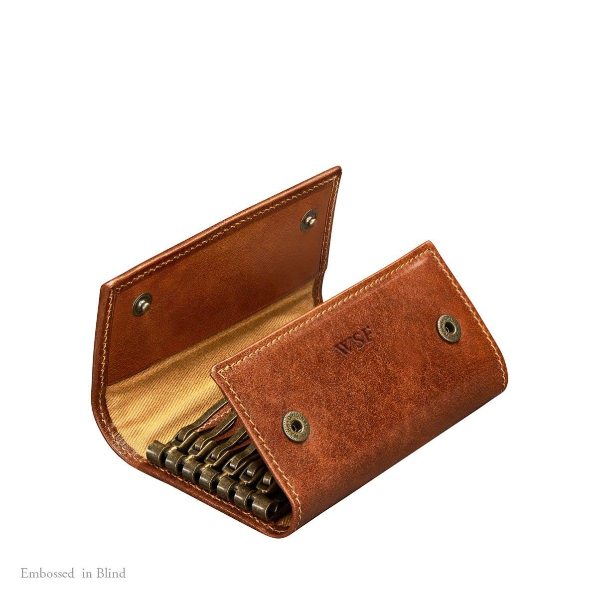 Maxwell Scott | Luxury Leather Key Case Wallet | The Lapo | 6 Hooks Key Holder Pouch for Men Women