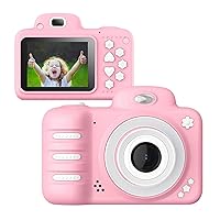 Children's Camera, HD 1080P with 16GB TF Card, Toddler Camera Best Birthday Gift Camera, for 3-12 Year Old Boy Girls,Pink