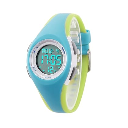 Misskt Kids Watch, Boys Sports Digital Waterproof Led Watches with Alarm Wrist Watches for Boy Girls Children (7 Colour Light Green)