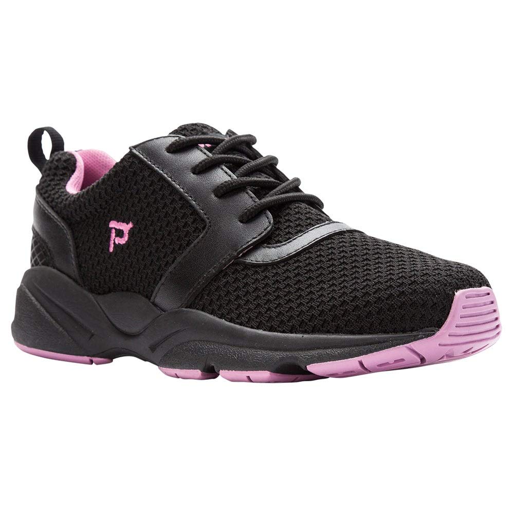 Propét womens Stability X Sneaker, Black/Berry, 8 XX-Wide US