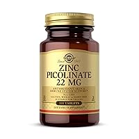 Zinc Picolinate 22 mg, 100 Tablets - Promotes Healthy Skin - Supports Immune System, Normal Taste & Vision - Antioxidant - Non GMO, Vegan, Gluten Free, Dairy Free, Kosher - 100 Servings