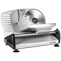 OSTBA Meat Slicer Electric Deli Food Slicer with Child Lock Protection, Removable 7.5’’ Stainless Steel Blade and Food Carriage, Adjustable Thickness Food Slicer Machine for Meat, Cheese, Bread(150W)