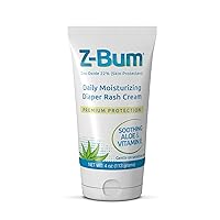 Daily Moisturizing Diaper Rash Cream – Baby Diaper Rash, Chafing, Adult Incontinence Irritation - With Aloe, Vitamin E, Zinc Oxide