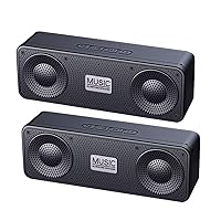 2Pack Bluetooth Speaker,3D Hi-Fi Bass Portable Wireless Bluetooth Speaker 5.0 with 12H Playtime,TWS Wireless Stereo Pairing,Microphone,Sound,Outdoors,FM Radio,Built-in Mic,TF,Aux,Travel Bass