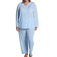 Shadowline Women's Plus-Size Petals Long Sleeve Pajama