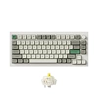 Q1 Max RGB QMK/VIA Custom Mechanical Keyboard, Full Metal Programmable Knob 2.4 GHz/Bluetooth/Wired Keyboard with Hot-Swappable Gateron Jupiter Banana Switch for Mac Windows Linux - White