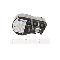 Self-Laminating Vinyl Label Tape (M-91-427) - Black on White, Semi Clear Tape - Compatible with BMP41, BMP51, BMP53 Label Printers - 1.5