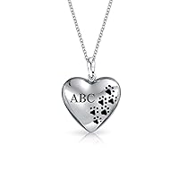 Bling Jewelry Personalized BFF Animal Pet Dog Cat Puppy Kitten Heart Dog Bone Charm Paw Prints Dog Tag Pendant Necklace For Women Teen Rose Gold Plated .925 Sterling Silver Customizable