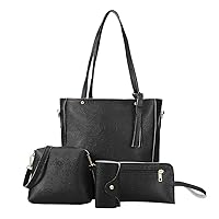 Black Leather Clutch Wallet Four Piece Woman Messenger 2019 Shoulder Bag Wallet Bag Handbag Bag Bag