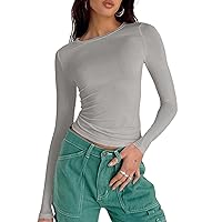 Today Show Deals Of The Day Deal Womens Long Sleeve Shirts Basic Crop Tops Going Out 2024 Fashion Underscrubs T-Shirt Layer Slim Fit Y2K Top Sleeveless Tops