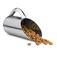 Pet Studio Stainless Steel Matte Finish Pet Scoops — Convenient Scoops for Dry Dog and Cat Food - 5½