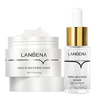 LANBENA Pore Strips, Black Heads Remover from Face Black Head Remover Pore Minimizer Serum, Pore Minimizer & Reducer for Face, Minimizing Pore