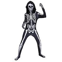 Halloween Children's Clothing one-Piece Tights Cosplay Party Dress up Costumes XXL HoodedClothes+Skullcap