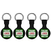 Italian Lives Matter Soft Silicone Case for AirTag Holder Protective Cover with Keychain Key Ring Accessories