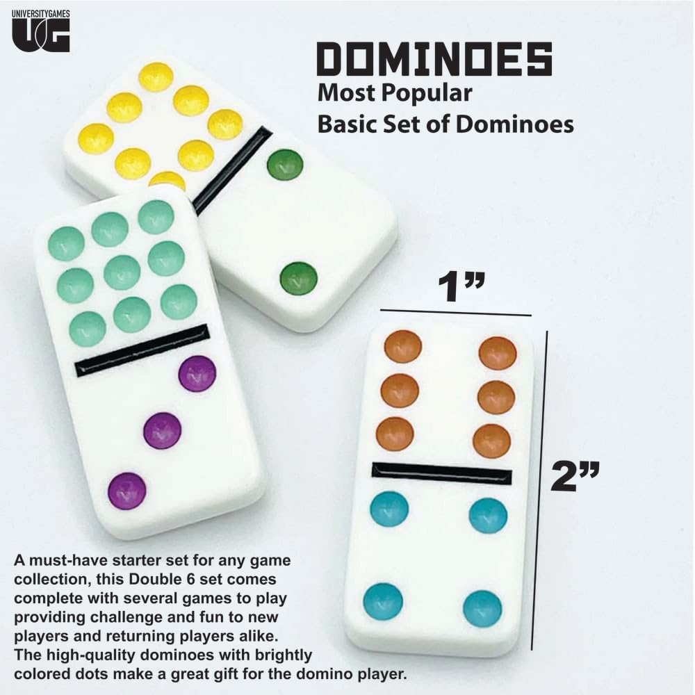 Front Porch Classics | Double 6 Travel Tin Domino Set from, for 2 to 4 Players Ages 8 to 99
