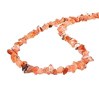 Vatslacreations Natural Carnelian Necklace with Uncut Faceted Beads, 925 Silver Chain, Healing Crystal Gemstone Jewelry Gift for Her