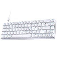 TMKB Gaming Keyboard 60 Percent, LED Backlit Ultra-Compact 68 Keys Mechanical Keyboard with Separate Arrow/Control Keys, T68SE,Blue Switch