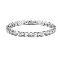 The Diamond Deal 14K White Gold Diamond Tennis Bracelet, Diamonds 13.57Ct