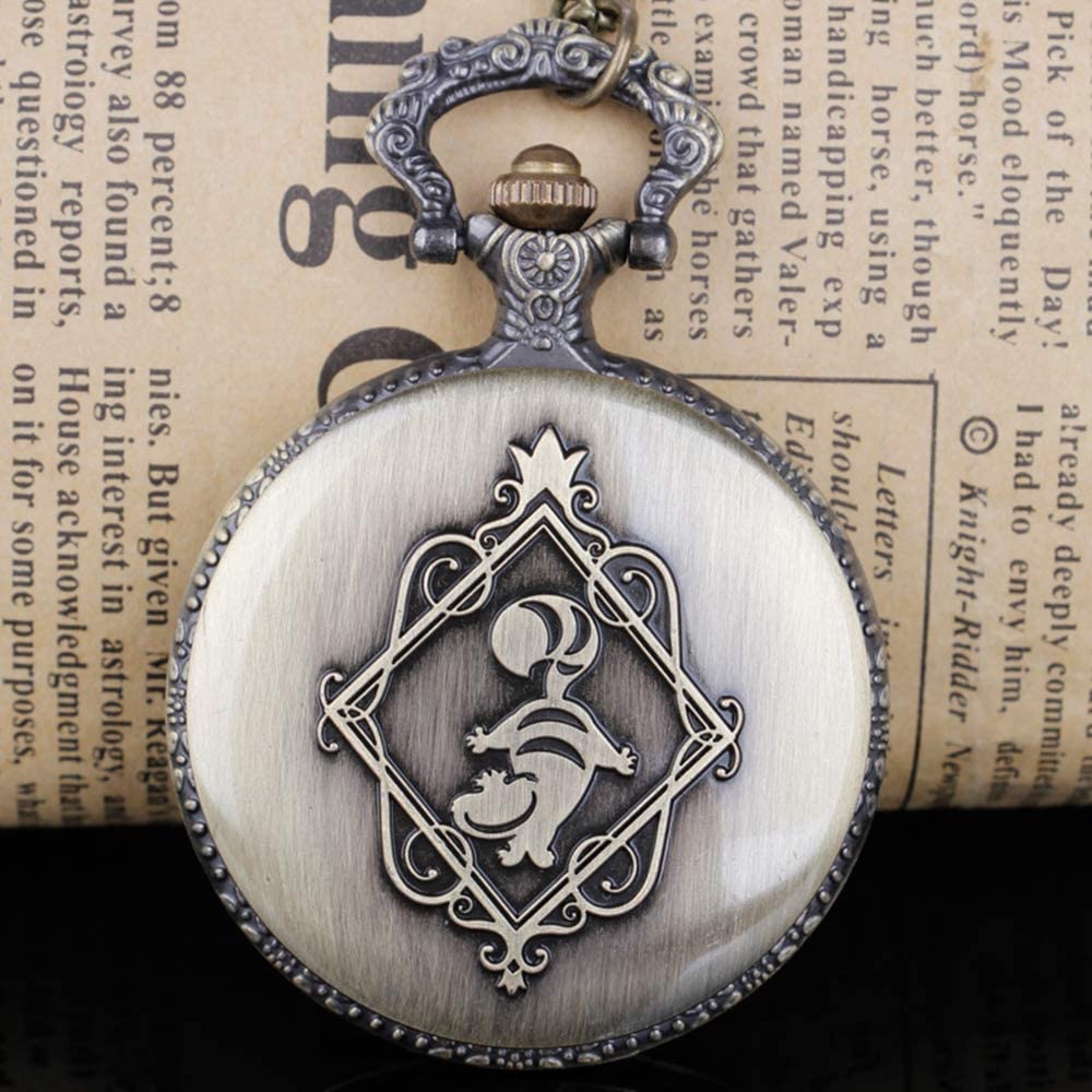 Nostalgia Movie Theme Design Alloy Quartz Pocket Watch with Chain Necklace Pendant & Gift Box