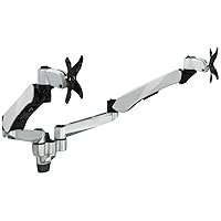 Mount-It! Dual Monitor Wall Mount with Articulating Gas-Spring Arms, VESA 75x75 mm and 100x100 mm, 19.8 lb weight capacity, Silver (MI-42114)