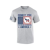 Mens Donkey Pox The Real Problem in America Funny Short Sleeve T-Shirt Graphic Tee