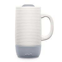 Ello Jane 18oz Ceramic Travel Mug with Handle, Splash-Resistant Slider Lid and Built-in Coaster, Perfect for Coffee and Tea, BPA Free, Dishwasher Safe