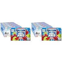 Capri Sun 100% Juice Fruit Punch Naturally Flavored Kids Juice Blend (40 ct Pack, 4 Boxes of 10 Pouches) (Pack of 2)