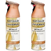 Rust-Oleum 314559 Universal All Surface Metallic Spray Paint, 11 oz, Copper Rose (Pack of 2)