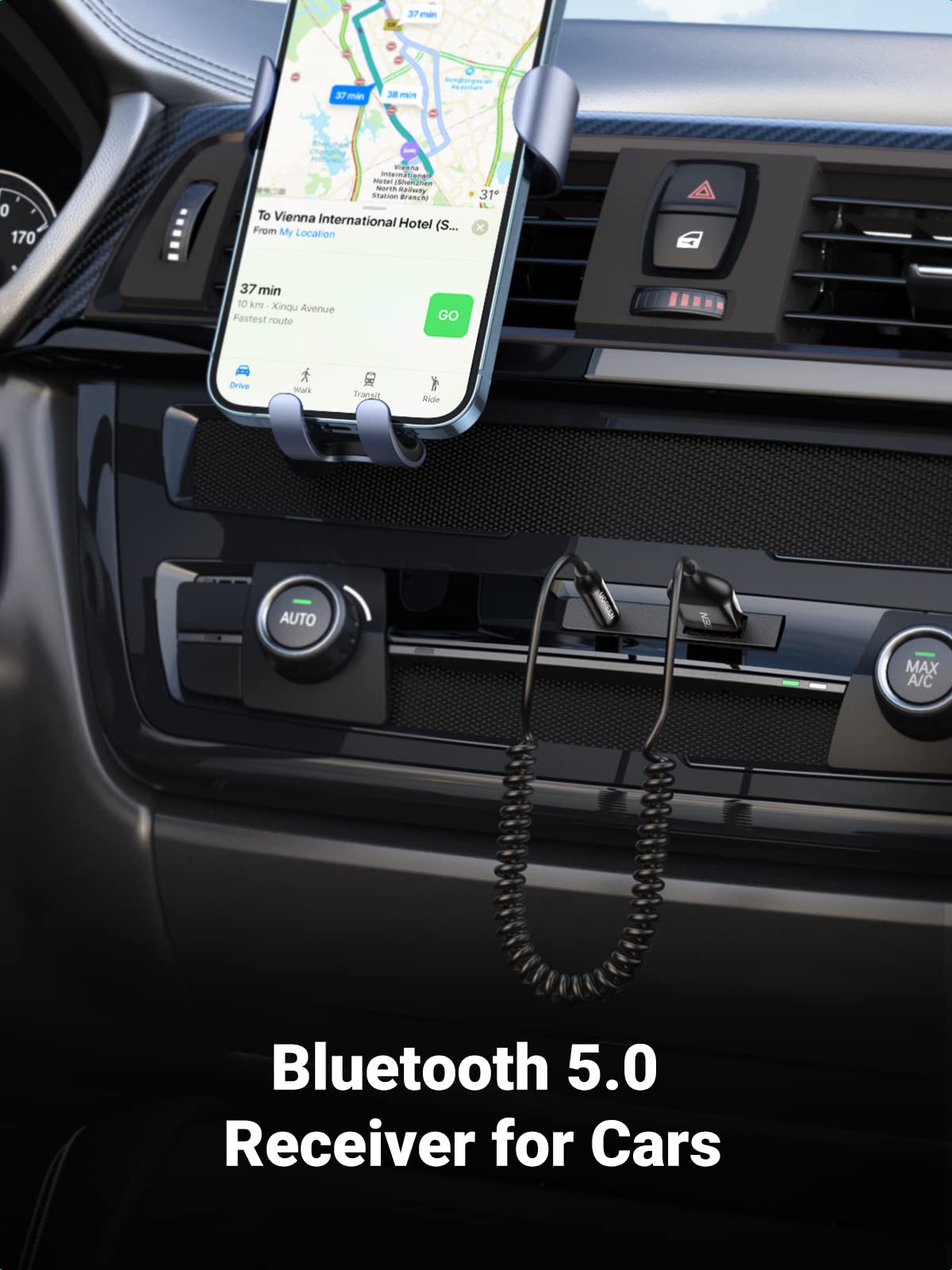 UGREEN Aux to Bluetooth 5.0 Adapter Bundle with Bluetooth 5.3 Car Adapter