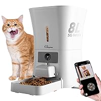 SKYMEE 8L/12L 2.4G & 5G WiFi Aautomatic Dog Feeder Large Breed & Automatic cat feeders -1080P Full HD Pet Camera Treat Dispenser with Night Vision and 2-Way Audio
