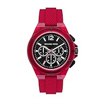 Michael Kors Lennox Chronograph Red Translucent Nylon and Silicone Men's Watch (Model: MK8960)