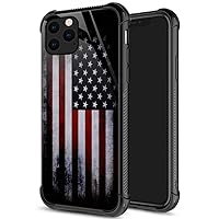ZHEGAILIAN Case Compatible with iPhone 13 Pro,Old Flag Case for iPhone 13 Pro for Boys Men,Pattern Design Anti-Scratch Organic Glass Case for iPhone 13 Pro 6.1 inch