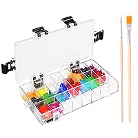 KELIFANG Paint Palette Tray, 24 Wells Watercolor Painting Pallet, Airtight Stay Wet and Leak Proof Painting Palette Travel Box for Oil Paint, Gouache, Acrylic