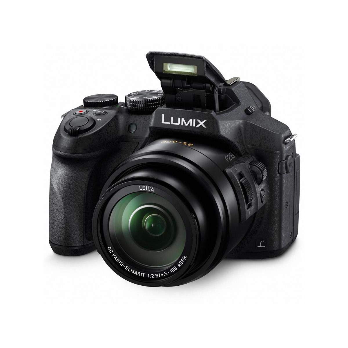 Panasonic Lumix DMC-FZ300 Digital Camera, 12.1 Megapixel, 1/2.3-inch Sensor, 4K Video, 24X Zoom Lens F2.8 Bundle with Bag, Filter, Battery, 64GB SD Card + Case, Tripod, PC Software, Cleaning Kit