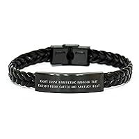 Are You A Marketing Manager Who Drinks Coffee And Says Fuck A Lot? - Braided Leather Bracelet | Inspirational Gifts for Marketing Managers | Funny Mother's Day Unique Gifts from Daughter