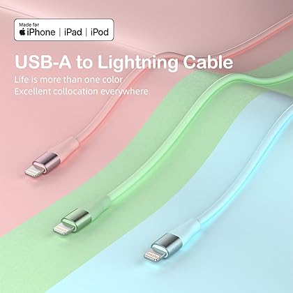 MenoSupp iPhone Charger [Apple MFi Certified] 3Pack 10FT Lightning Cable Fast Charging iPhone Charger Cord Compatible with iPhone 13 12 11 Pro Max XR XS X 8 7 6 Plus SE and More (Multi-Color)