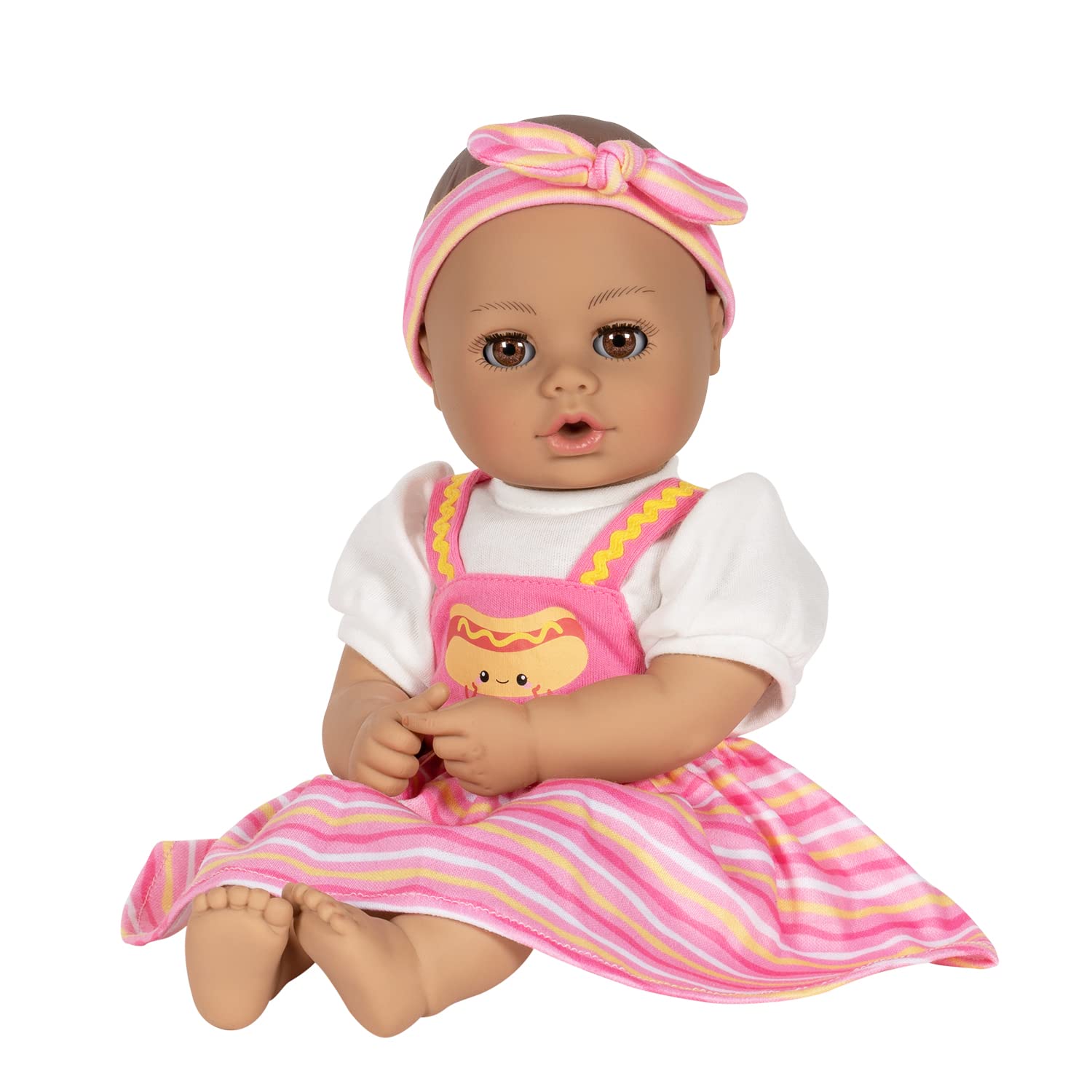 ADORA 13” Realistic Playtime Baby Doll in Exclusive Powder Scent GentleTouch Vinyl with Doll Clothes and Accessories for Imaginative and Interactive Play - Hot Diggity Dog