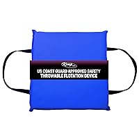 Kemp USA Throwable Flotation Foam Cushion for Boating, USGC Approved (Royal Blue)
